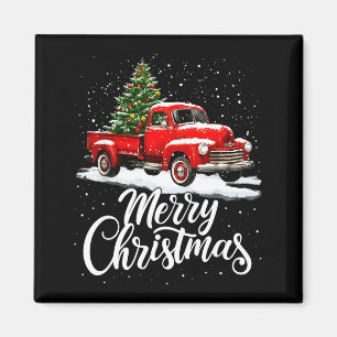 Íman Feliz Natal Caminhão Vermelho Família Corresponden