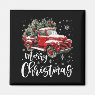 Íman Feliz Natal Caminhão Vermelho Família Corresponden