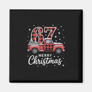Íman Feliz Natal Caminhão Xadrez Vermelho 67 Natal