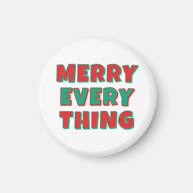 Íman Feliz Natal Clássico Único Minimalista Simples (Frente)
