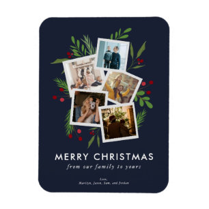 Íman Feliz Natal Colagem Personalizada Holly Moderna