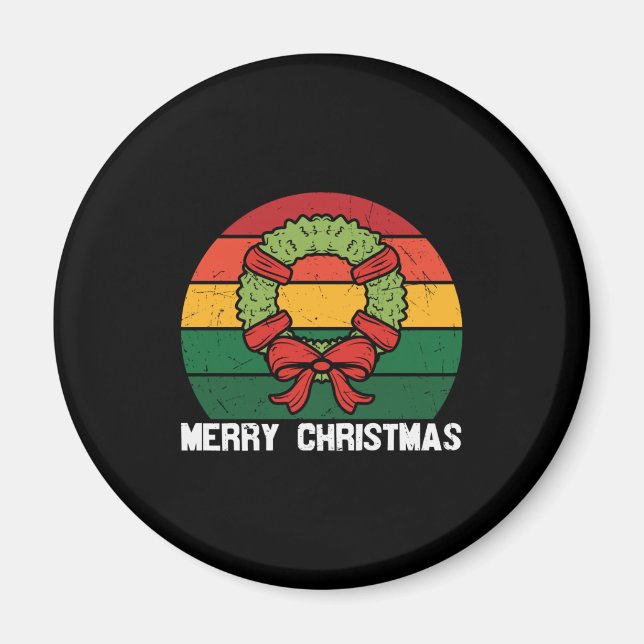 Íman Feliz Natal com a coroa de Natal (Frente)