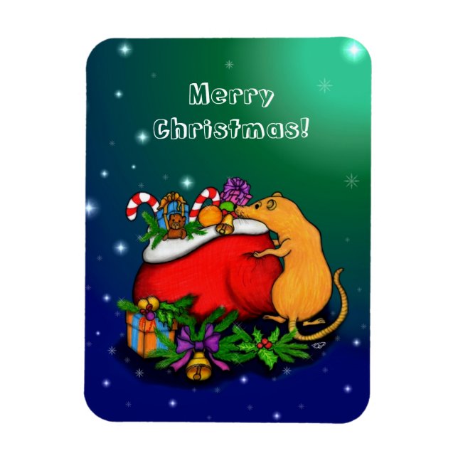 Íman Feliz Natal com Rat Prince (Vertical)