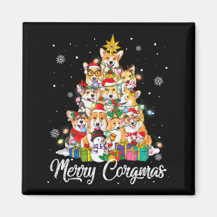 Íman Feliz Natal Corgi Árvore de Natal Luzes de Fada Do