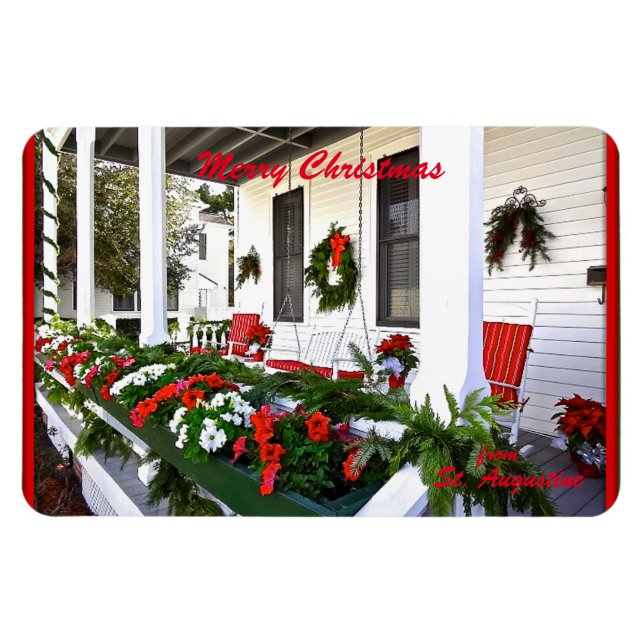 Íman Feliz Natal da Sunny Rua Augustine Florida (Horizontal)