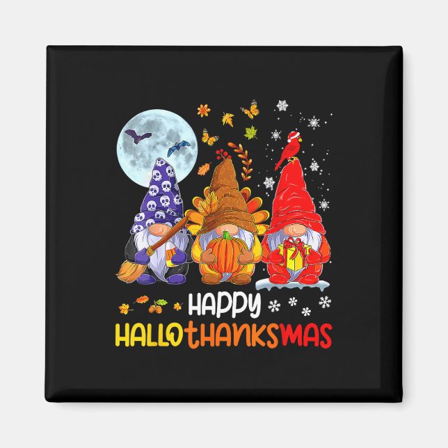 Íman Feliz Natal de Ação de Graças de Halloween HalloOb (Frente)