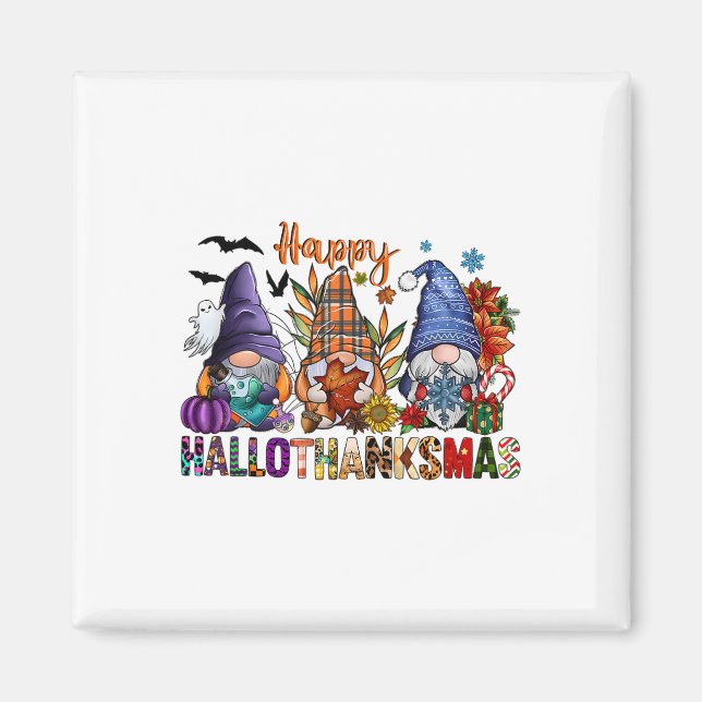 Íman Feliz Natal de Ação de Graças de Halloween HalloOb (Frente)