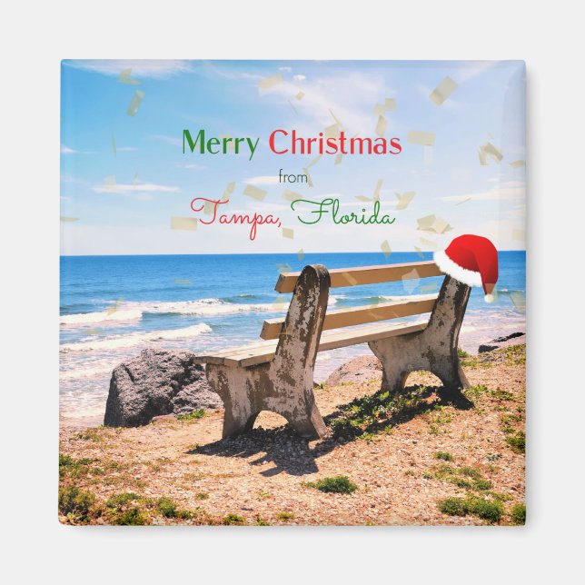 Íman Feliz Natal de Tampa, Florida (Frente)