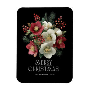 Íman Feliz Natal - Design de Natal Feliz Hellebory Holi