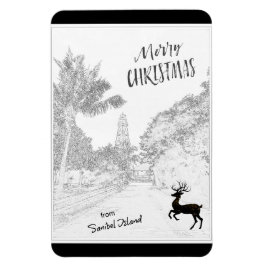 Íman Feliz Natal do Farol da Ilha Sanibel FL