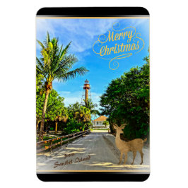 Íman Feliz Natal do Farol FL da Ilha Sanibel