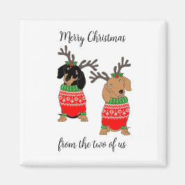 Íman Feliz Natal Dois Dachshances Desenterrados