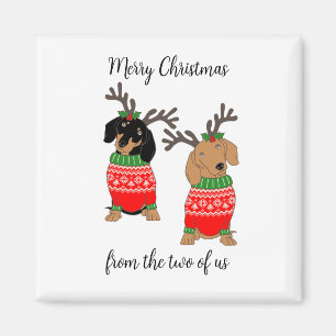 Íman Feliz Natal Dois Dachshances Desenterrados