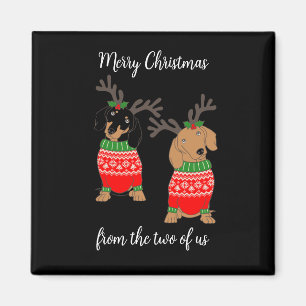 Íman Feliz Natal Dois Dachshances Desenterrados
