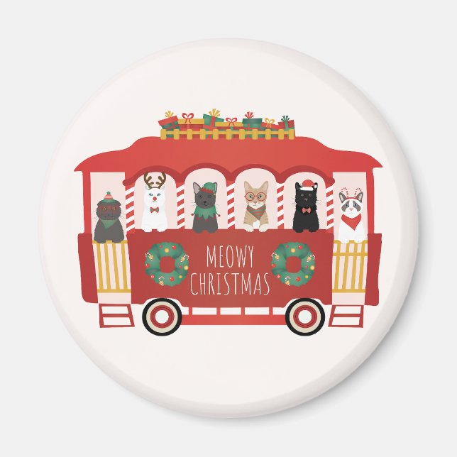 Íman Feliz Natal dos Gatos (Frente)