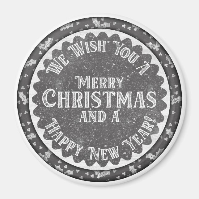 Íman Feliz Natal e Quadro Feliz ano novo (Frente)