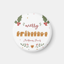 Íman Feliz Natal em ASL Personalizado com Mãos de Bisco