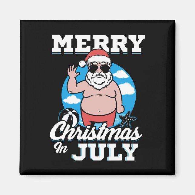 Íman Feliz Natal Em Julho Divertido Papai Noel  (Frente)
