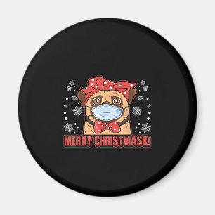 Íman Feliz Natal Engraçado Cachorro Raça Furry