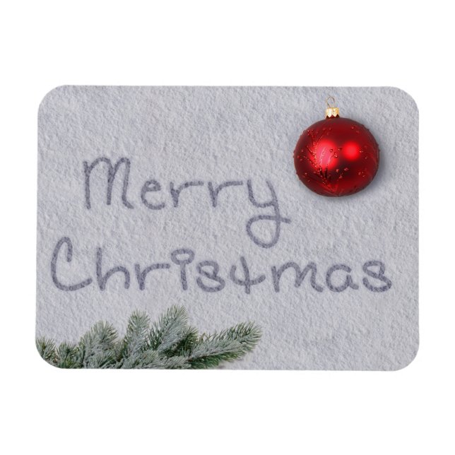 Íman Feliz Natal escrito na neve (Horizontal)