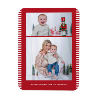 Íman Feliz Natal Faixa Multi-Foto Vermelha