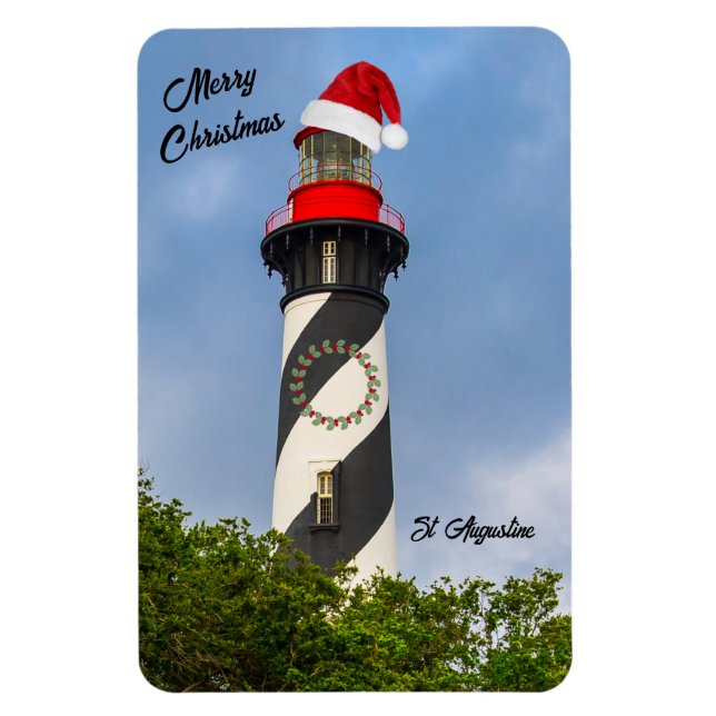Íman Feliz Natal Farol de St Augustine Florida  (Vertical)