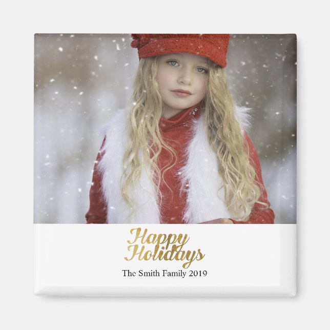 Íman Feliz Natal Faux Dourado (Frente)