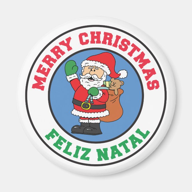 Íman Feliz Natal Feliz Felry Papais noeis de Natal (Frente)