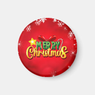 Íman Feliz Natal Feliz Natal Vermelho, feriado verde