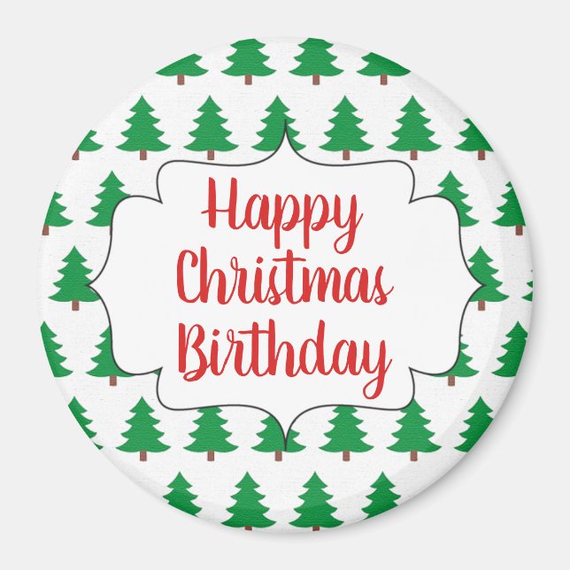 Íman Feliz Natal Feriado de Natal Gift Round Magnet (Frente)