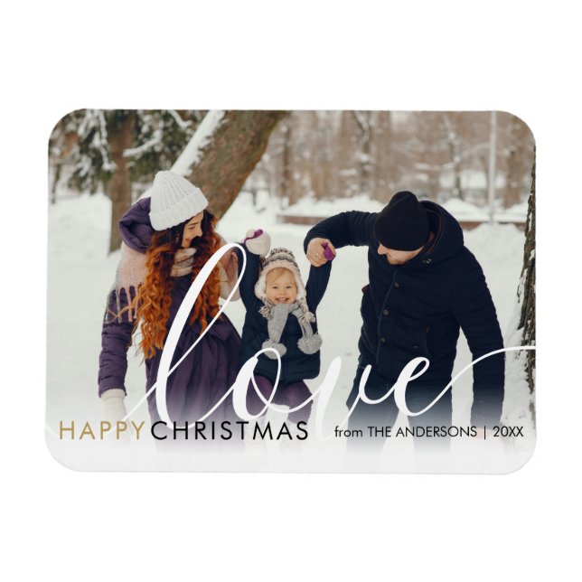 Íman Feliz Natal Foto Moderna Grafismo Chic Amor (Horizontal)
