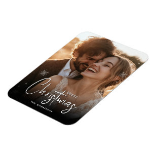 Íman Feliz Natal Foto Personalizada do Casal Feliz