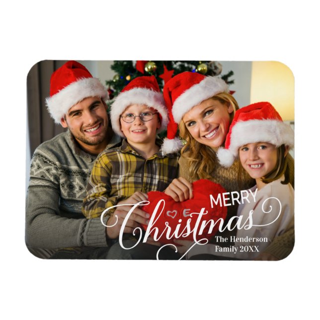 Íman Feliz Natal Foto Personalizada Simples (Horizontal)
