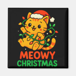 Íman Feliz Natal Gatinho Laranja Fofo 