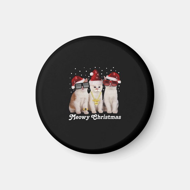 Íman Feliz Natal | Gato Gato Com Papai Noel (Frente)