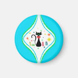 Íman Feliz Natal Gato Siames Retro 