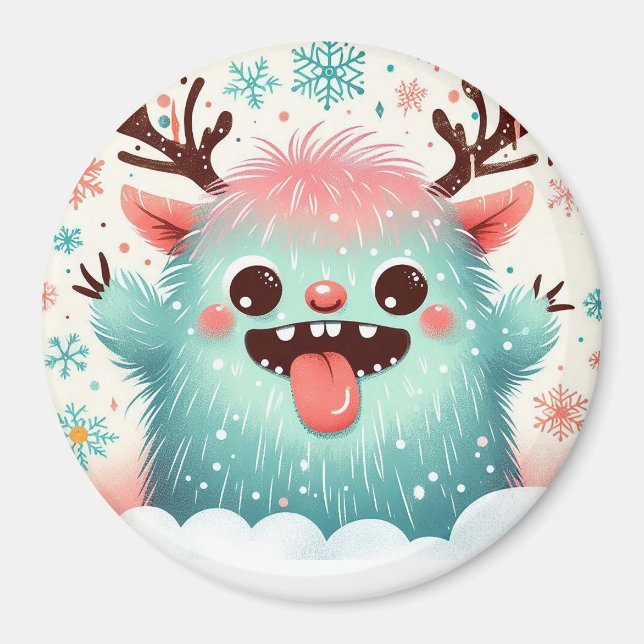 Íman Feliz Natal Gelado Monstro do Sapo Fluffy (Frente)