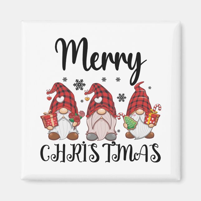 Íman Feliz Natal Gnomies Gnomos de Natal  (Frente)
