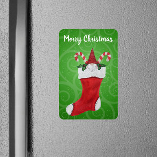 Íman Feliz Natal Gnomo Nadando Verde