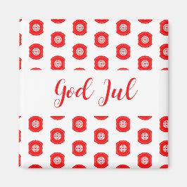 Íman Feliz Natal God Jul padrão escandinavo presente