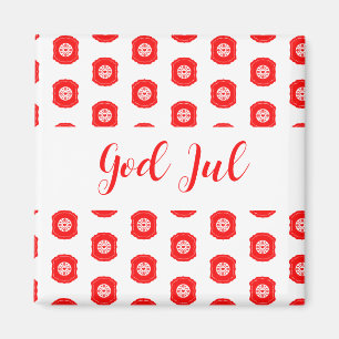 Íman Feliz Natal God Jul padrão escandinavo presente