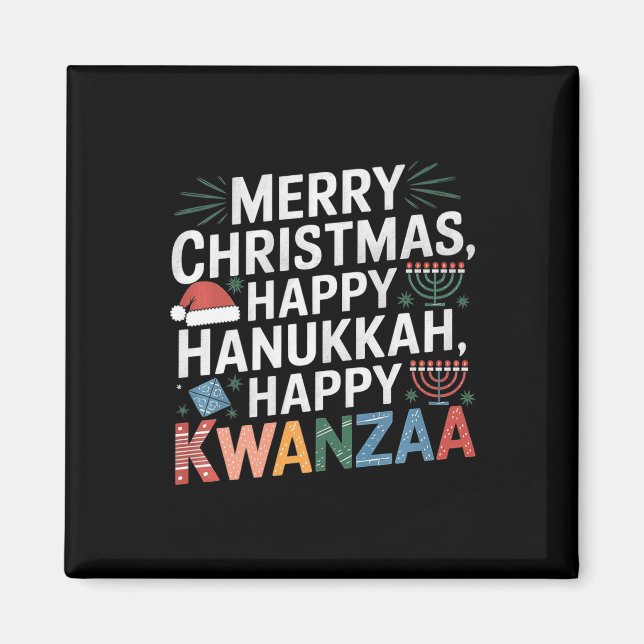 Íman Feliz Natal Hanukkah Feliz Kwanzaa 14 (Frente)