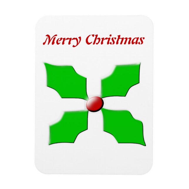 Íman Feliz Natal Holly Personalizável Magnet Premium (Vertical)