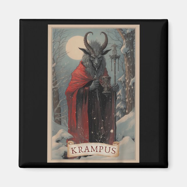 Íman Feliz Natal Krampus Xmas Horror Suéter Feio E (Frente)