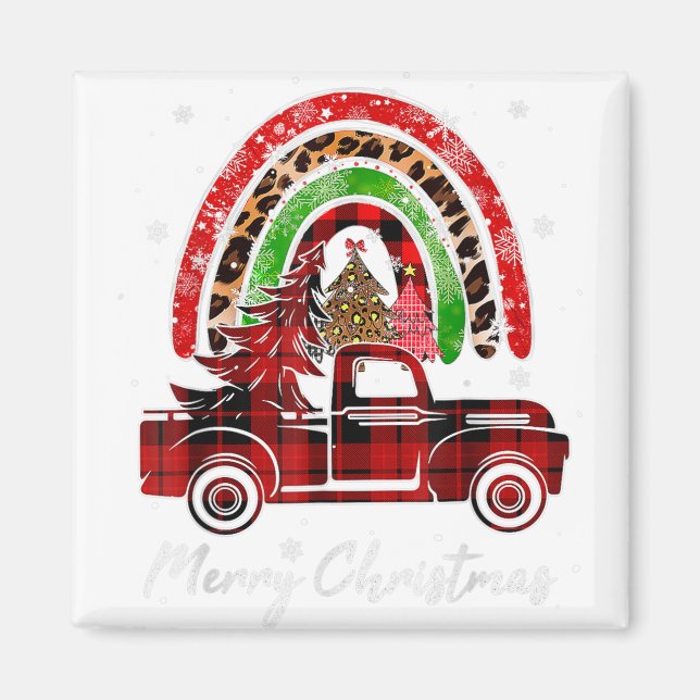 Íman Feliz Natal Leopard Buffalo Tree Red Pla (Frente)