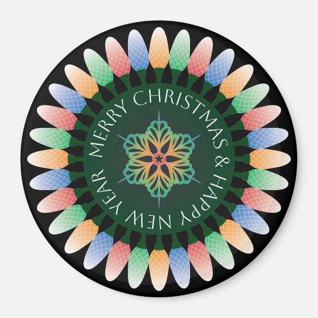 Íman Feliz Natal Lights Magnet (Frente)