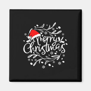 Íman Feliz Natal Luz Vermelha Santa Hat Família Xmas M