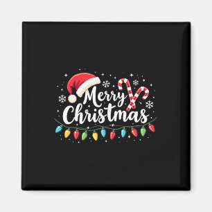 Íman Feliz Natal Luz Vermelha Santa Hat Família Xmas M