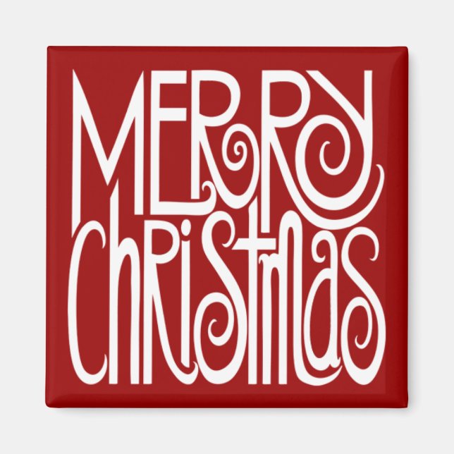 Íman Feliz Natal - Magneta Branca (Frente)