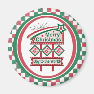 Íman Feliz Natal - Marquee Retro - Alegria ao Mundo